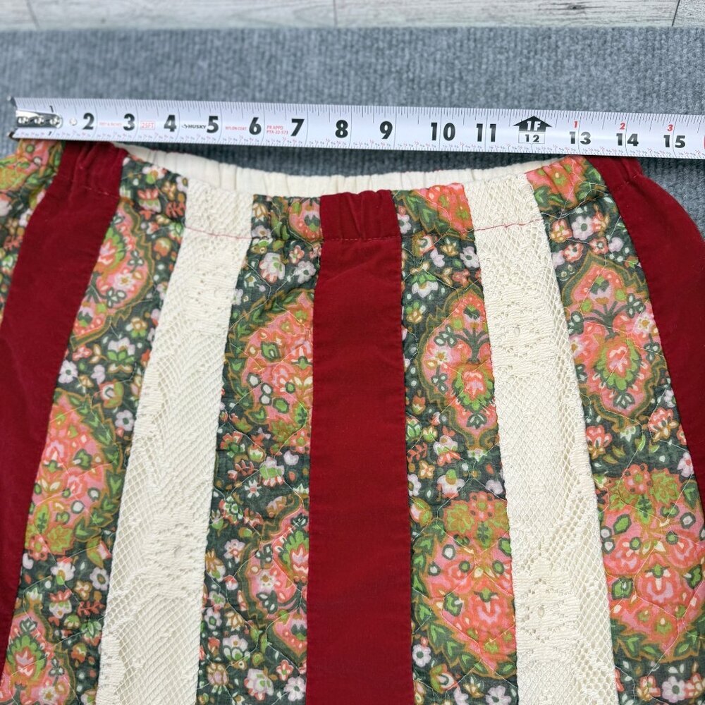 VTG 70s Chessa Davis Velvet Lace Cottagecore Prairie Maxi Skirt Holiday Size M? - Picture 11 of 15